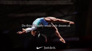 Nike branding ad example with Simon Biles